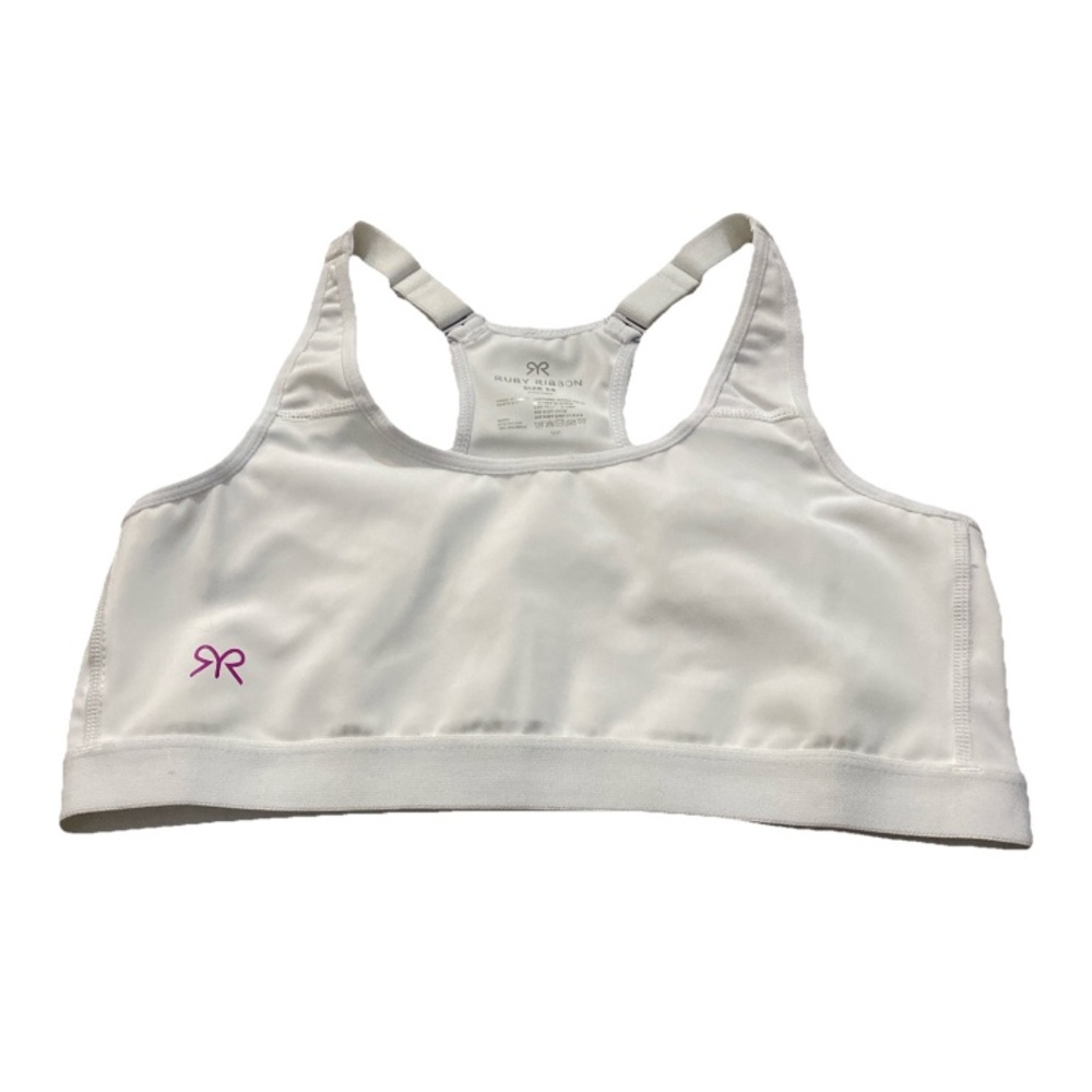 Ruby Ribbon White Sports Bra